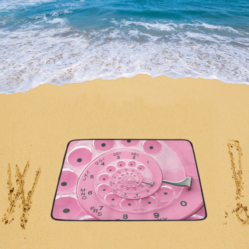 Retro Vintage Rotary Dial Droste Beach Mat 78"x 60"