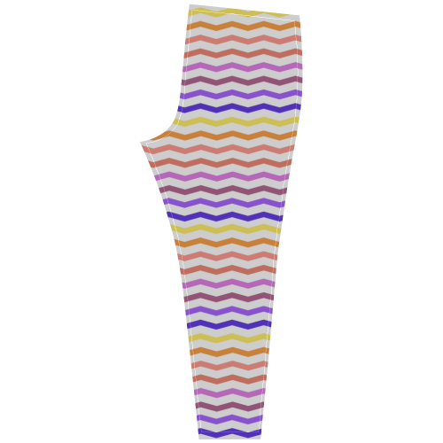 Colorfull Zig Zag Pattern Chevron White Cassandra Women's Leggings (Model L01)