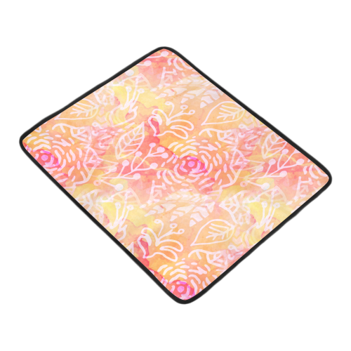 Sunny Floral Watercolor Beach Mat 78"x 60"