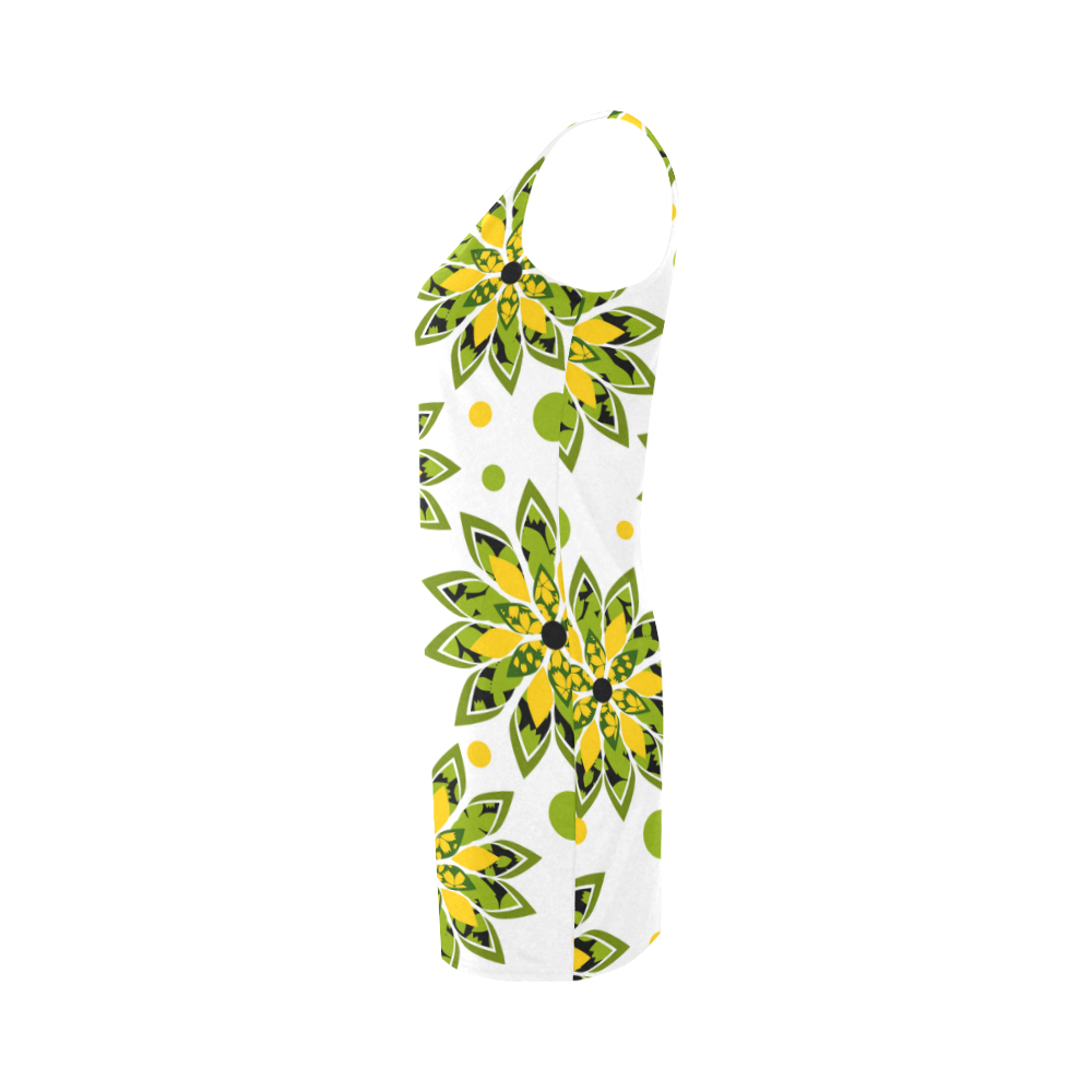 Tropical flowers Medea Vest Dress (Model D06)