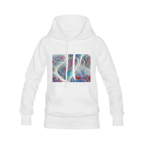 Blue & White Quilt, Abstract Delight Women's Classic Hoodies (Model H07)