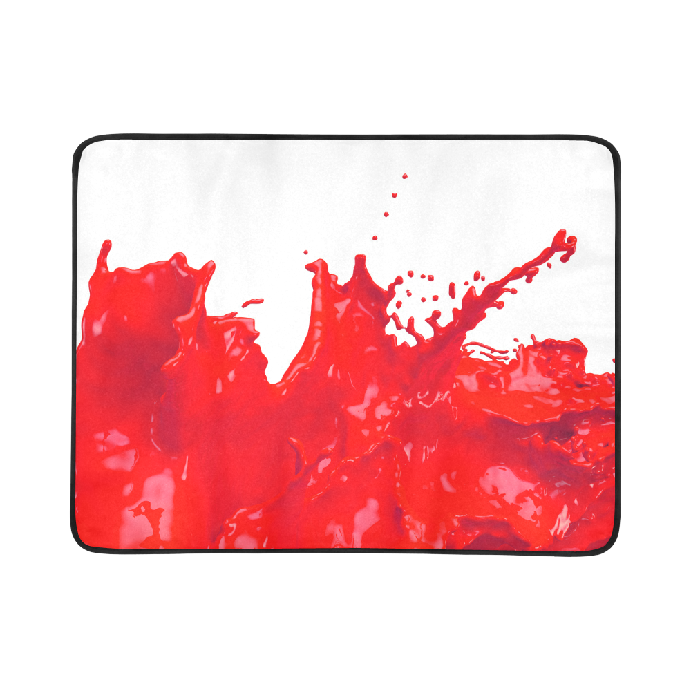 Glossy Red Paint Splash Beach Mat 78"x 60"