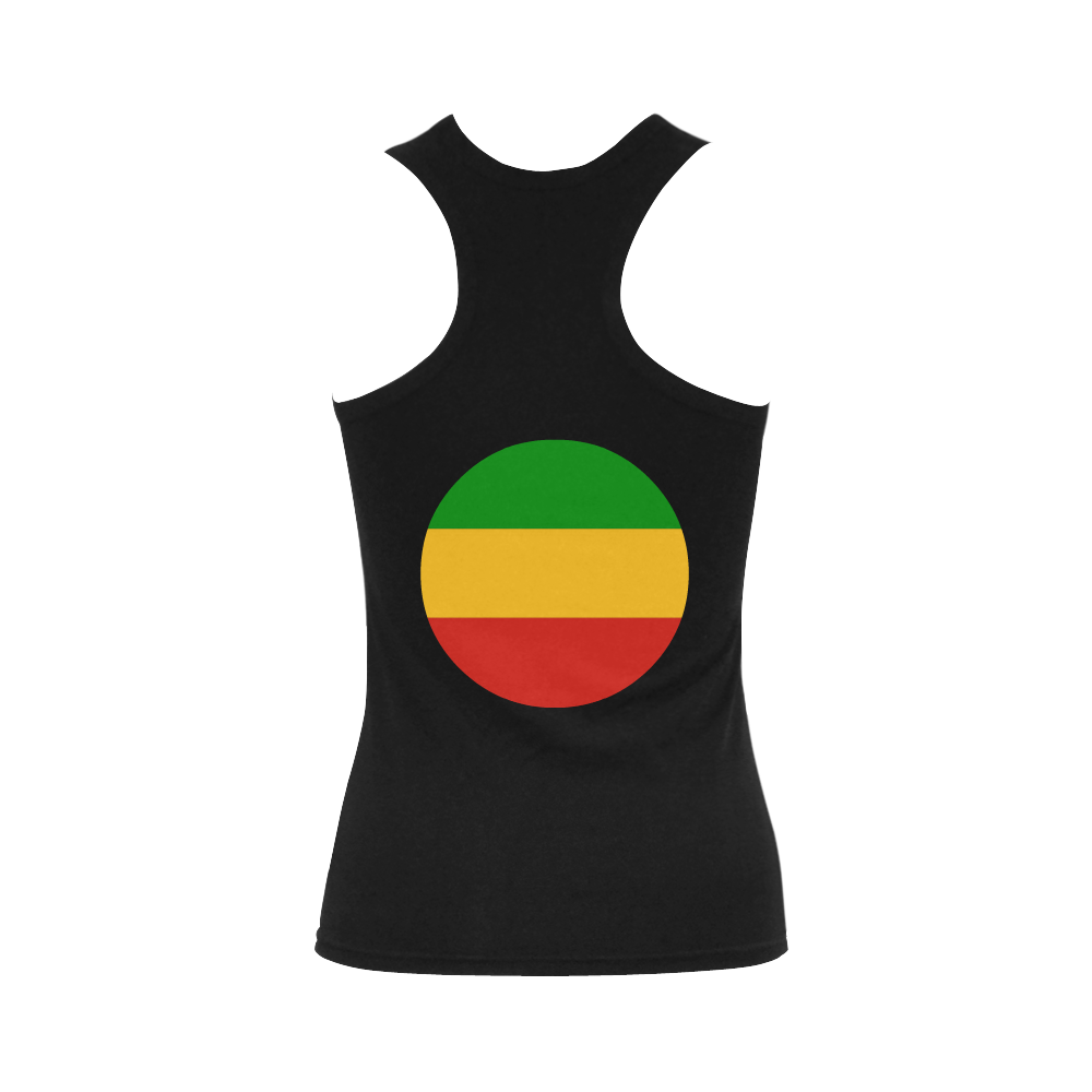 Rastafari Flag Colored Stripes Women's Shoulder-Free Tank Top (Model T35)