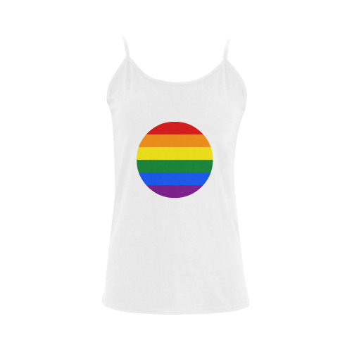 Gay Pride Rainbow Flag Stripes Women's Spaghetti Top (USA Size) (Model T34)