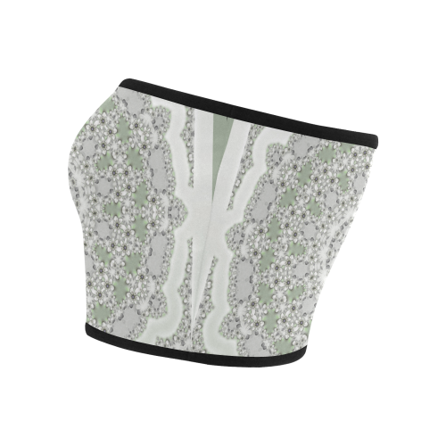 Kaleidoscope Fractal Mandala Frame Grey Green Bandeau Top