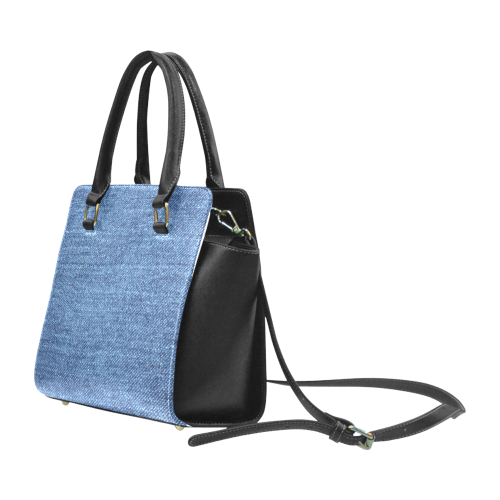 Classic Denim Blue Rivet Shoulder Handbag (Model 1645)