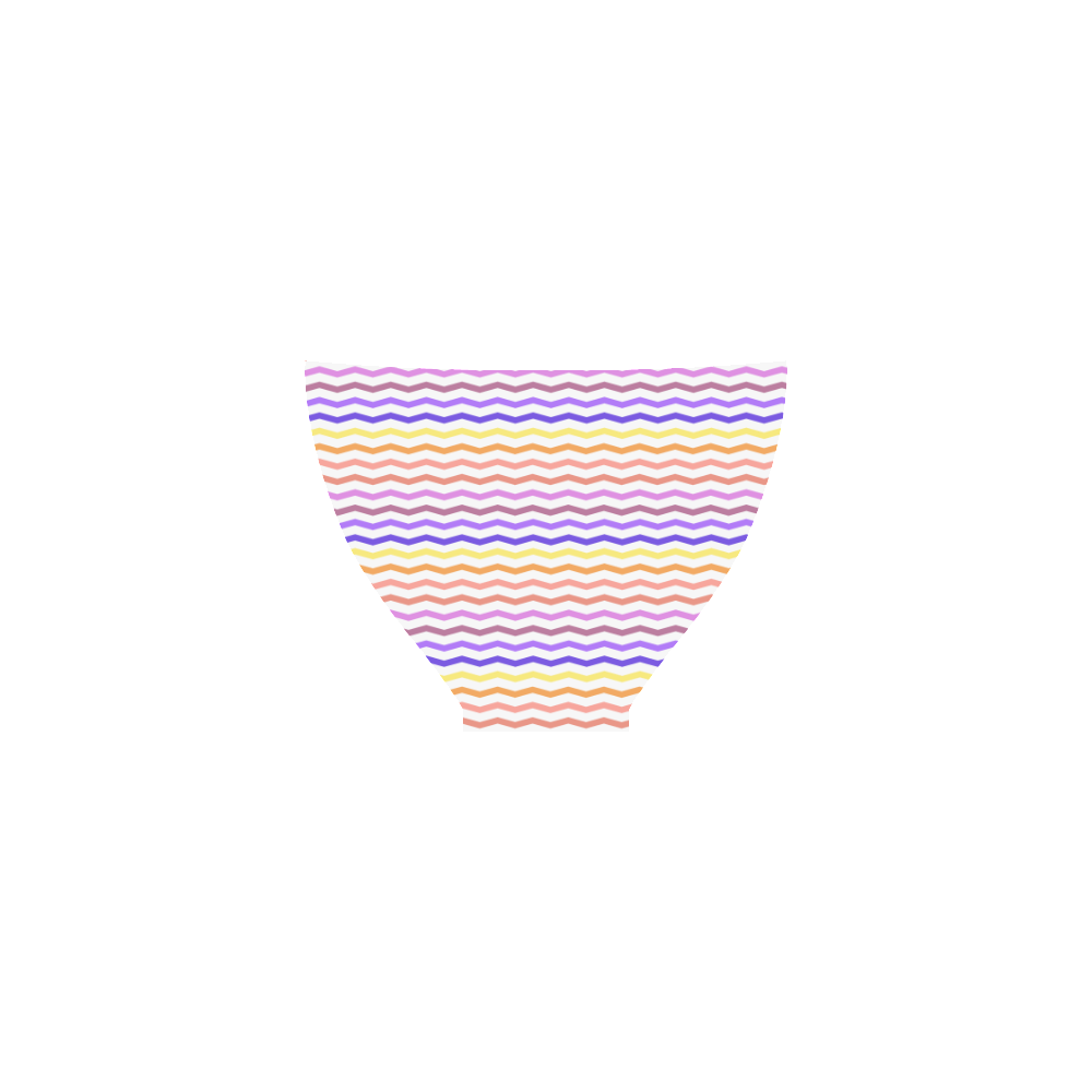 Colorfull Zig Zag Pattern Chevron White Custom Bikini Swimsuit