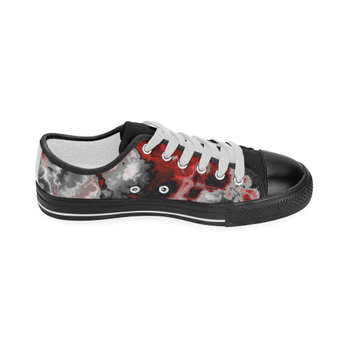 black gray white red 2 Women's Classic Canvas Shoes (Model 018)