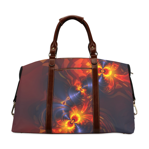 Butterfly Eyes, Abstract Violet Gold Wings Classic Travel Bag (Model 1643)