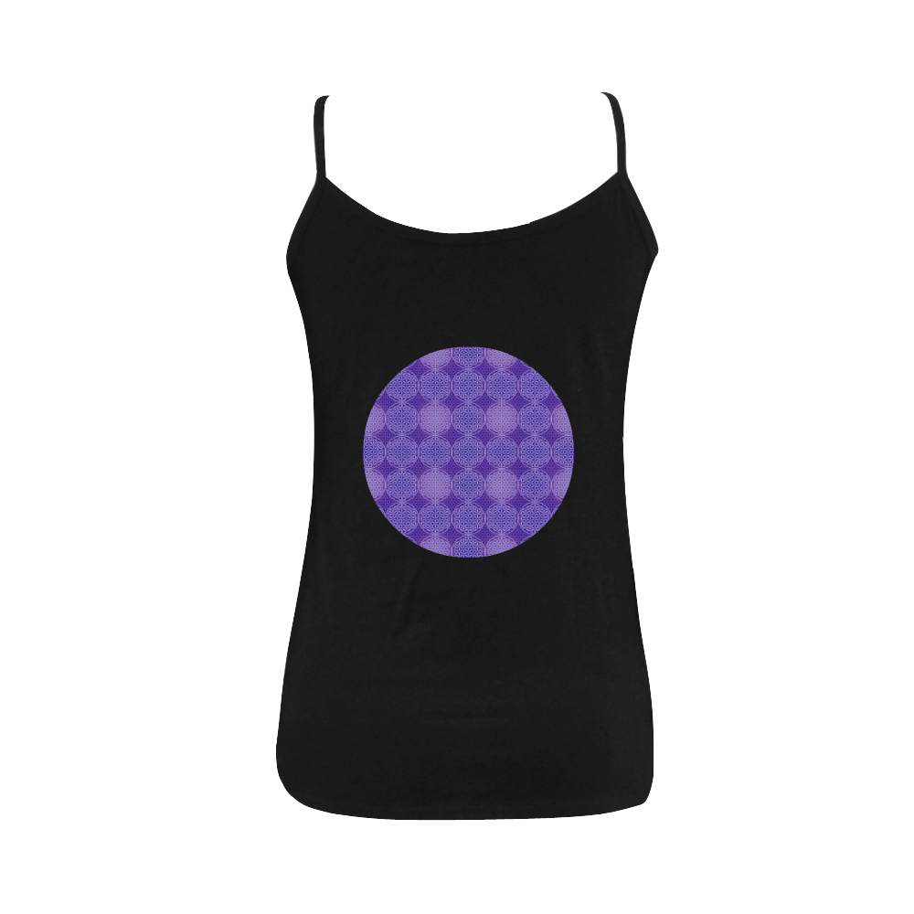 FLOWER OF LIFE stamp pattern purple violet Women's Spaghetti Top (USA Size) (Model T34)