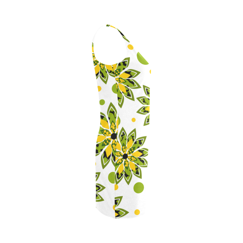 Tropical flowers Medea Vest Dress (Model D06)