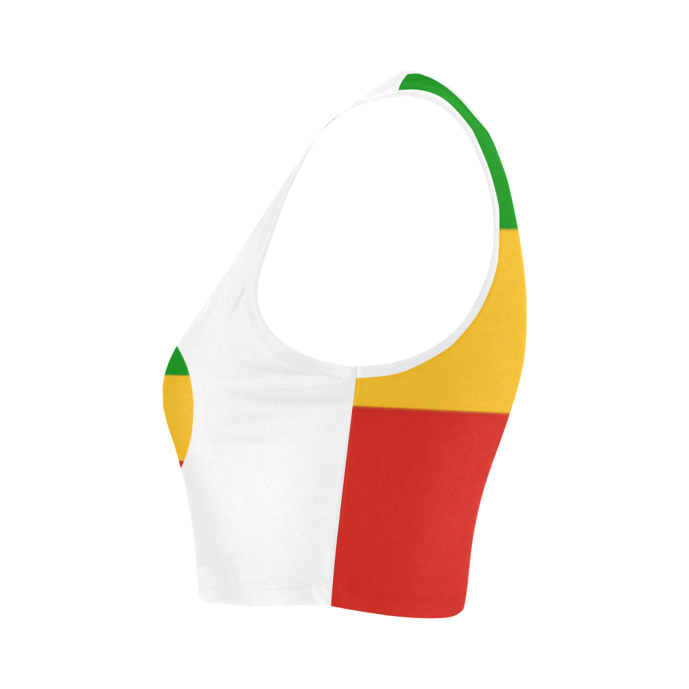 Rastafari Flag Colored Stripes Women's Crop Top (Model T42)