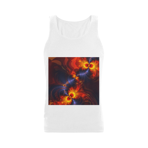 Butterfly Eyes, Abstract Violet Gold Wings Men's Shoulder-Free Tank Top (Model T33)