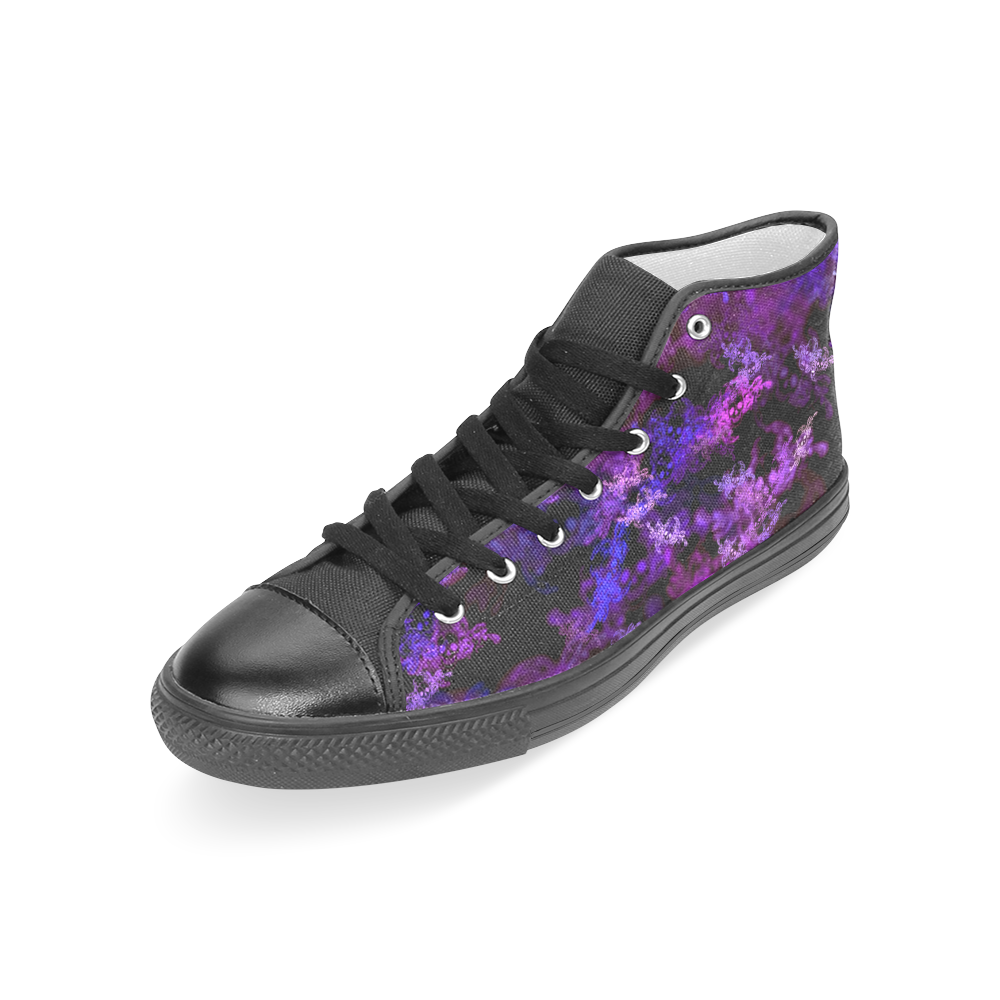 Lavender Skulls Women's Classic High Top Canvas Shoes (Model 017)
