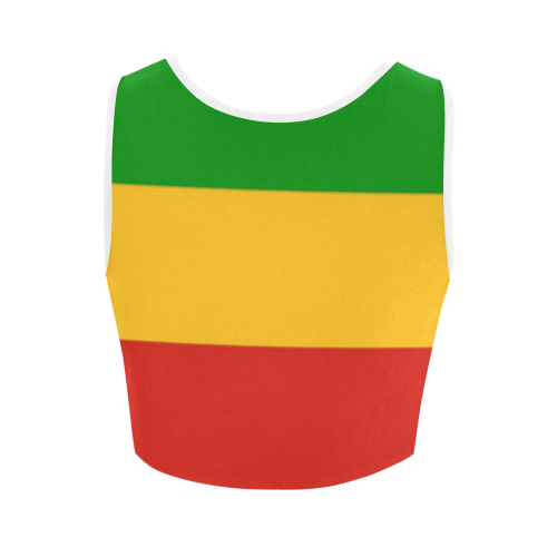 Rastafari Flag Colored Stripes Women's Crop Top (Model T42)