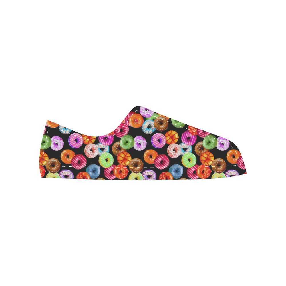 Colorful Yummy DONUTS pattern Men's Classic Canvas Shoes (Model 018)