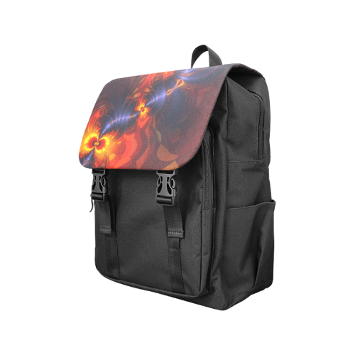 Butterfly Eyes, Abstract Violet Gold Wings Casual Shoulders Backpack (Model 1623)