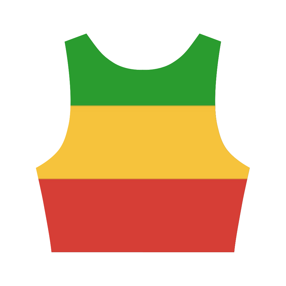 Rastafari Flag Colored Stripes Women's Crop Top (Model T42)