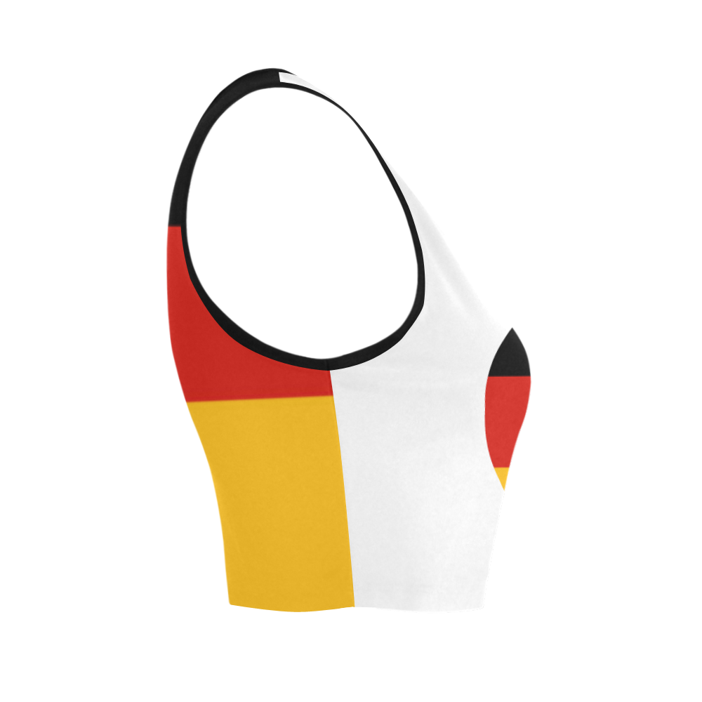 German Flag Colored Stripes Women's Crop Top (Model T42)