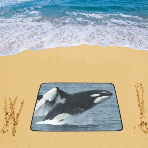 Whale20151001 Beach Mat 78"x 60"