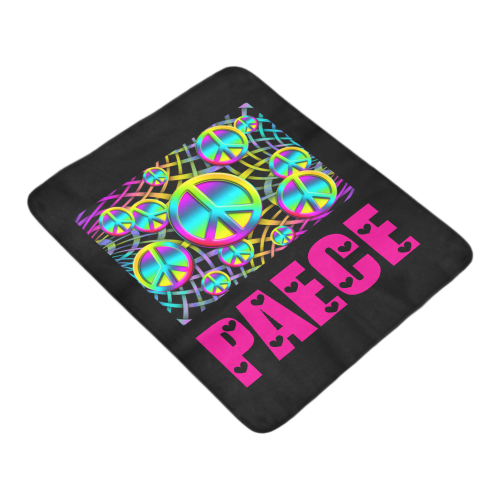 Neon Colorful PEACE pattern Beach Mat 78"x 60"