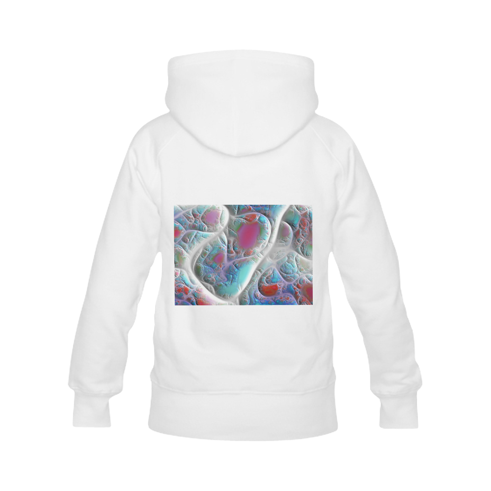 Blue & White Quilt, Abstract Delight Women's Classic Hoodies (Model H07)