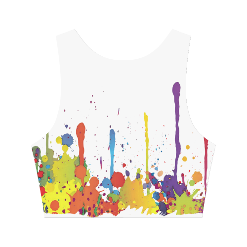 Crazy multicolored running SPLASHES Women's Crop Top (Model T42)