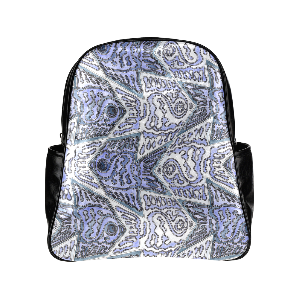 Fish Tessellation Multi-Pockets Backpack (Model 1636)