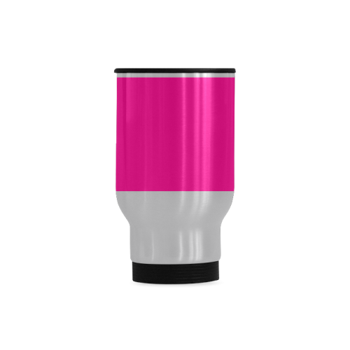 Hot Pink Happiness Travel Mug (Silver) (14 Oz)