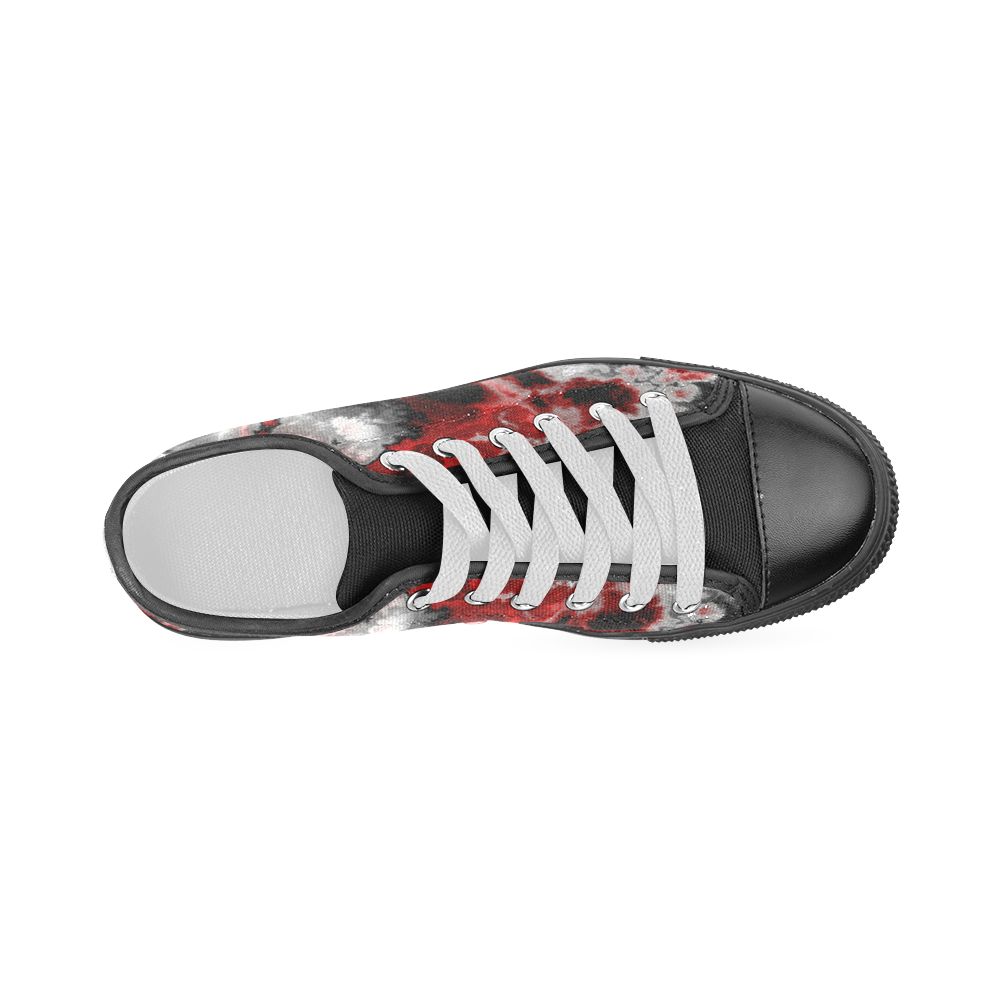 black gray white red 2 Women's Classic Canvas Shoes (Model 018)