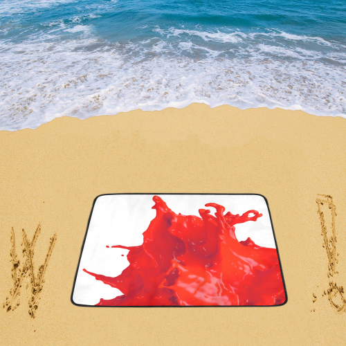 Glossy Red Paint Splatter Beach Mat 78"x 60"