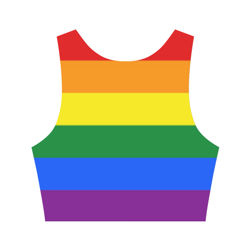 Gay Pride Rainbow Flag Stripes Women's Crop Top (Model T42)