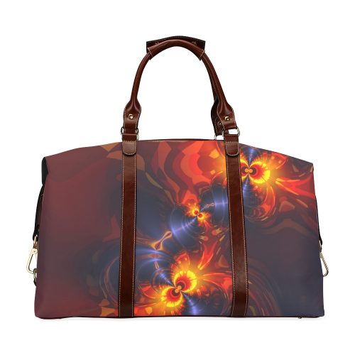 Butterfly Eyes, Abstract Violet Gold Wings Classic Travel Bag (Model 1643)