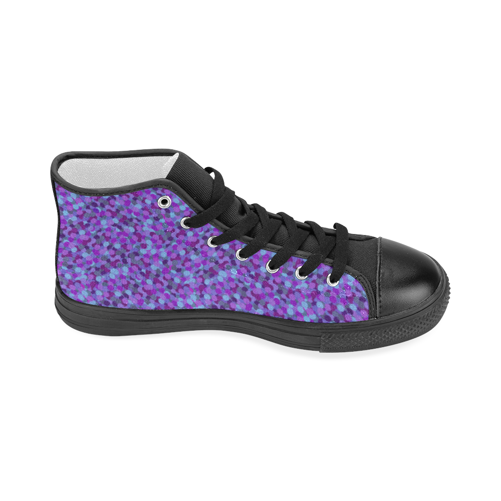 Lavender Storm Women's Classic High Top Canvas Shoes (Model 017)