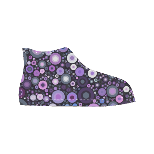 Lavender Bubbles At Midnight Women's Classic High Top Canvas Shoes (Model 017)