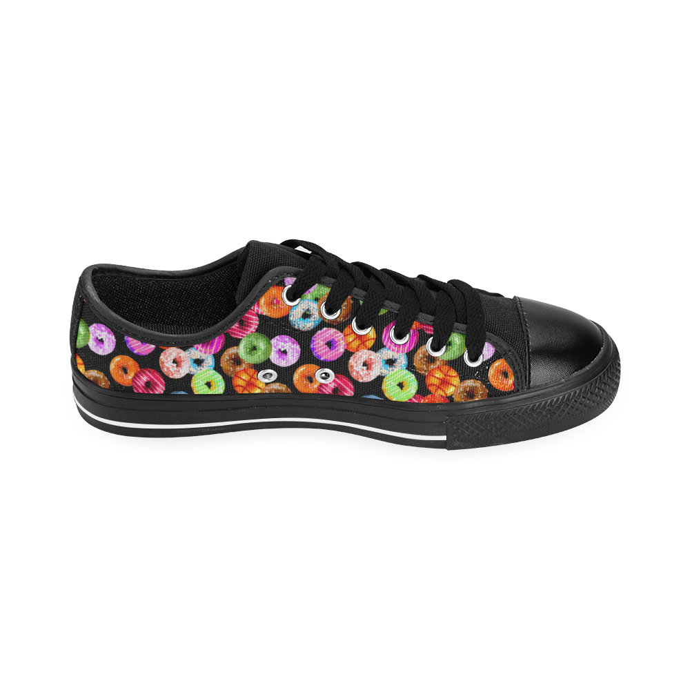 Colorful Yummy DONUTS pattern Men's Classic Canvas Shoes (Model 018)