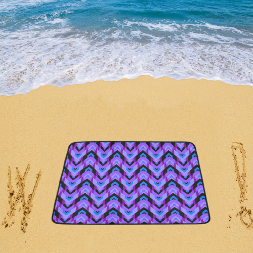 Purple Chevrons Stripes Beach Mat 78"x 60"