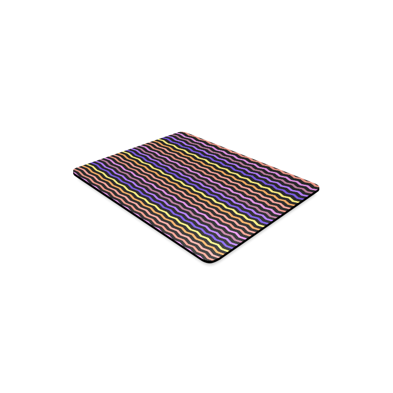 Colorfull Zig Zag Pattern Chevron Black Rectangle Mousepad