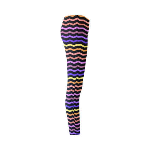 Colorfull Zig Zag Pattern Chevron Black Cassandra Women's Leggings (Model L01)