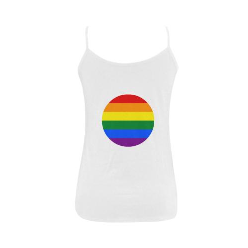 Gay Pride Rainbow Flag Stripes Women's Spaghetti Top (USA Size) (Model T34)