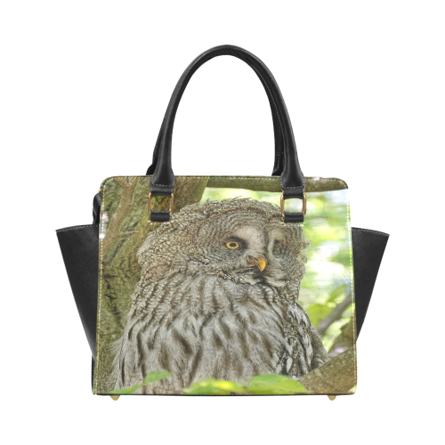 Adorable Little Owl Rivet Shoulder Handbag (Model 1645)