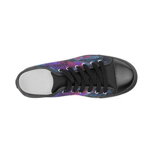 black blue pink purple abstract Women's Classic Canvas Shoes (Model 018)