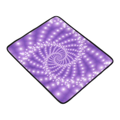 Glossy Purple Beads Spiral Fractal Beach Mat 78"x 60"