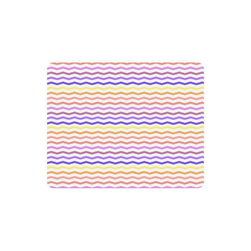 Colorfull Zig Zag Pattern Chevron white Rectangle Mousepad