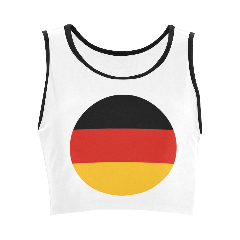 German Flag Colored Stripes Women's Crop Top (Model T42)