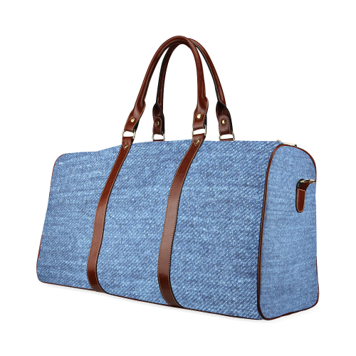 Classic Denim Blue Waterproof Travel Bag/Large (Model 1639)