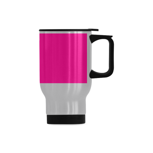 Hot Pink Happiness Travel Mug (Silver) (14 Oz)