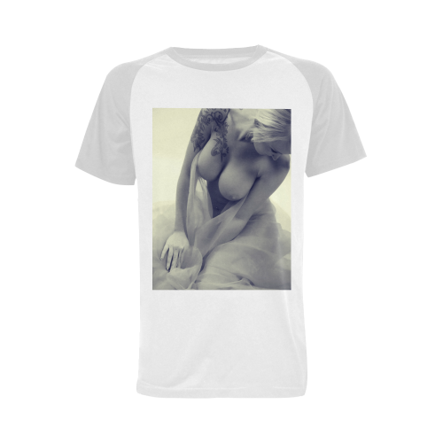 nude Men's Raglan T-shirt Big Size (USA Size) (Model T11)