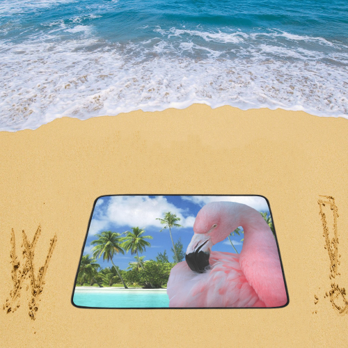 Flamingo and Beach Beach Mat 78"x 60"