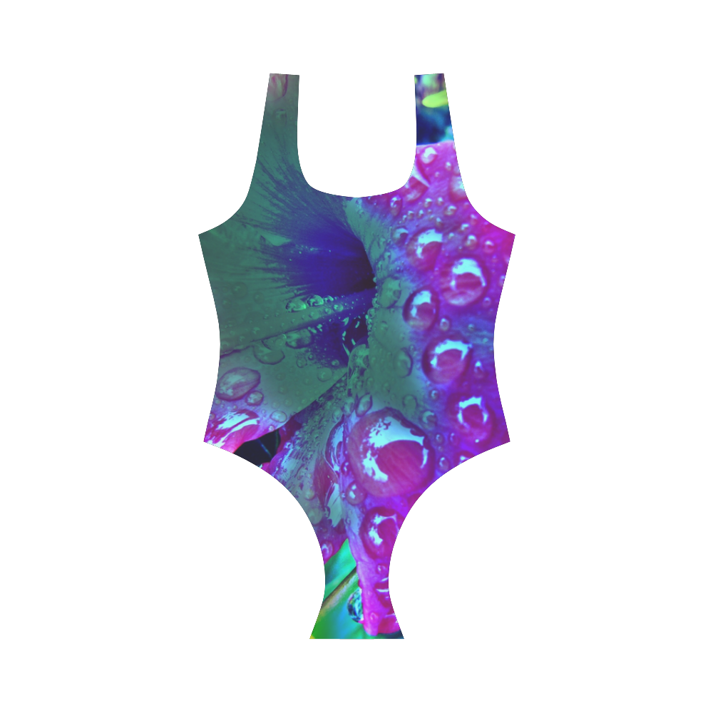 Bluehibiscus Swimsuit Art by Martina Webster Vest One Piece Swimsuit (Model S04)